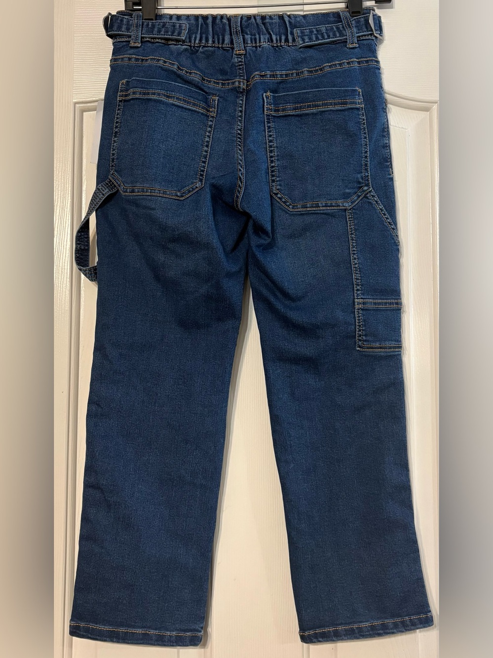 Dark Blue Snap-Accent Cropped Jeans - Picture 5 of 5